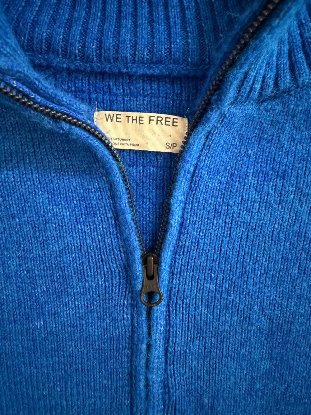 free people We The Free On It Zip-Up Cardigan sapphire blue size small - Picture 13 of 13